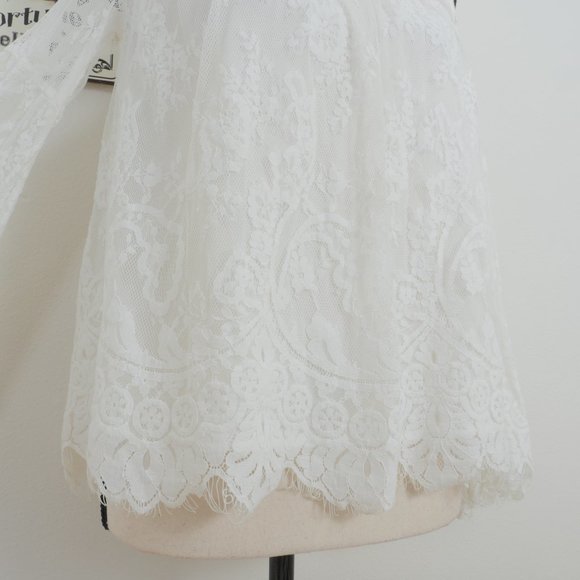 Abercrombie & Fitch White Lace Size XS BOHO Top - Picture 5 of 8